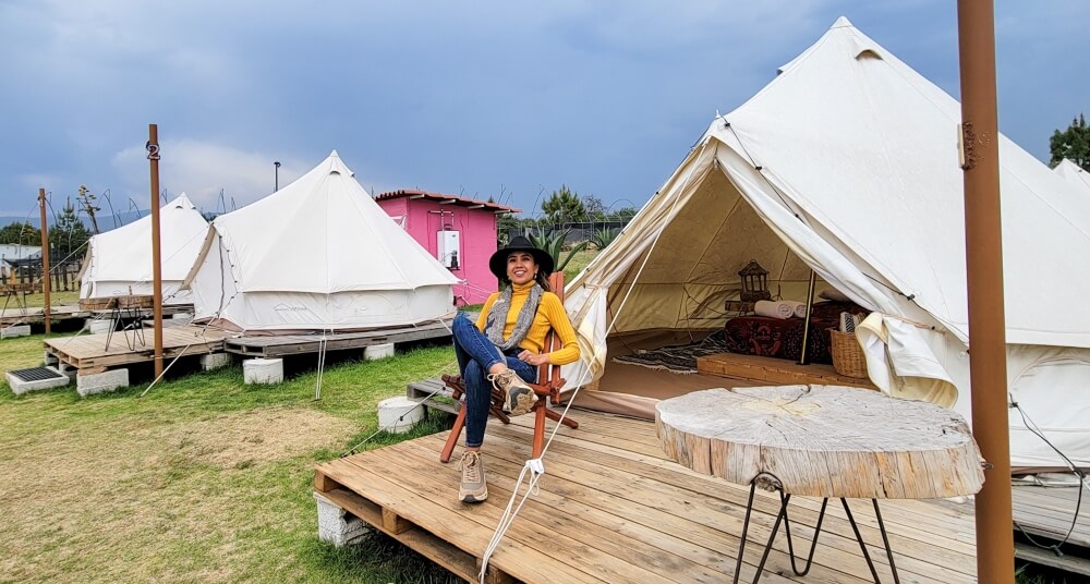 Mariel de Viaje campamento en Tlaxcala