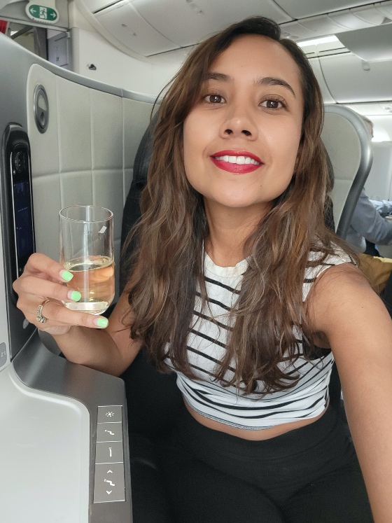 Mariel de Viaje copa de vino Air France